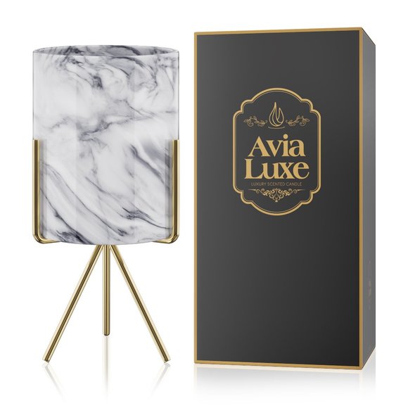 Luxury Scented Candles Made with Soy Wax+ Candle Holder  Ceramic Jar (Grey) - Picture 1 of 5